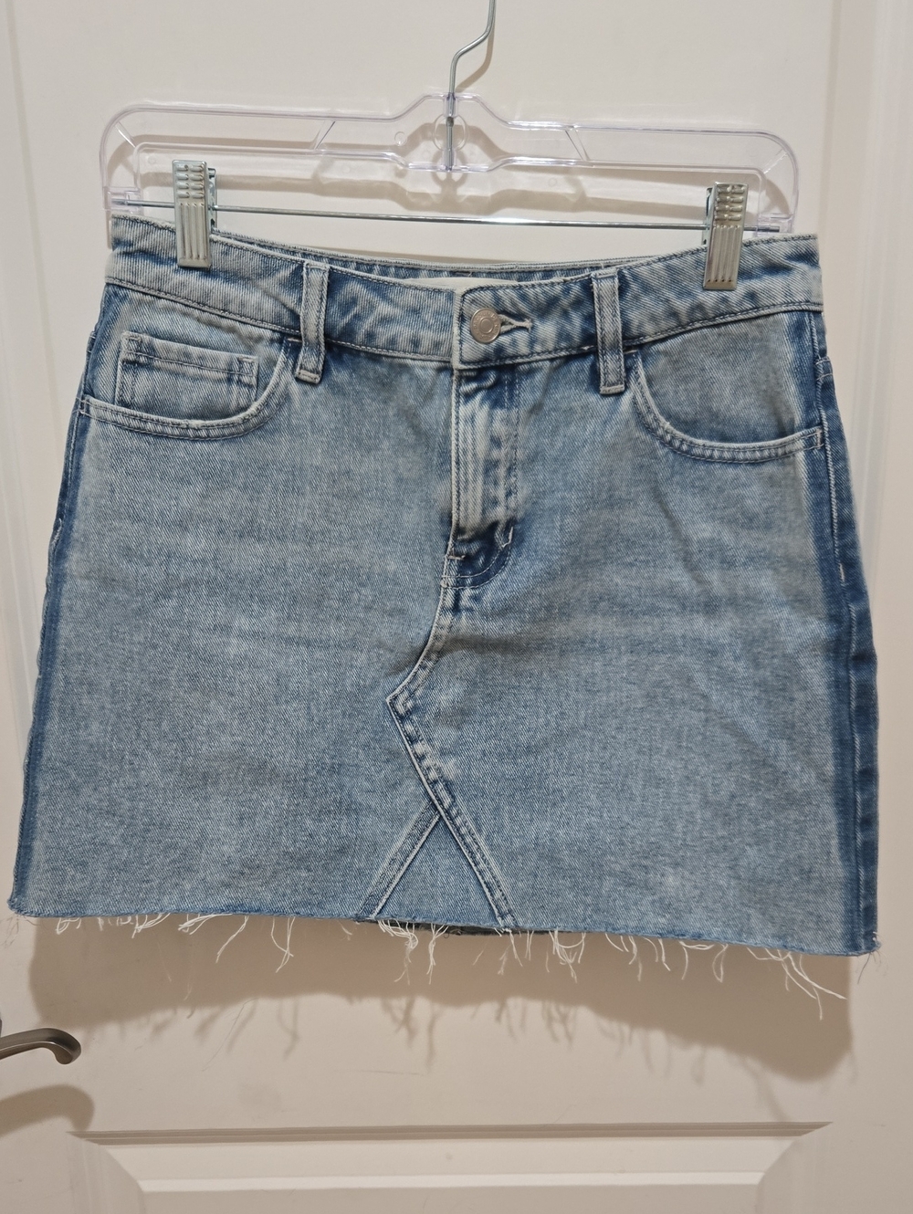 PacSun Light Blue Distressed Denim Mini Skirt